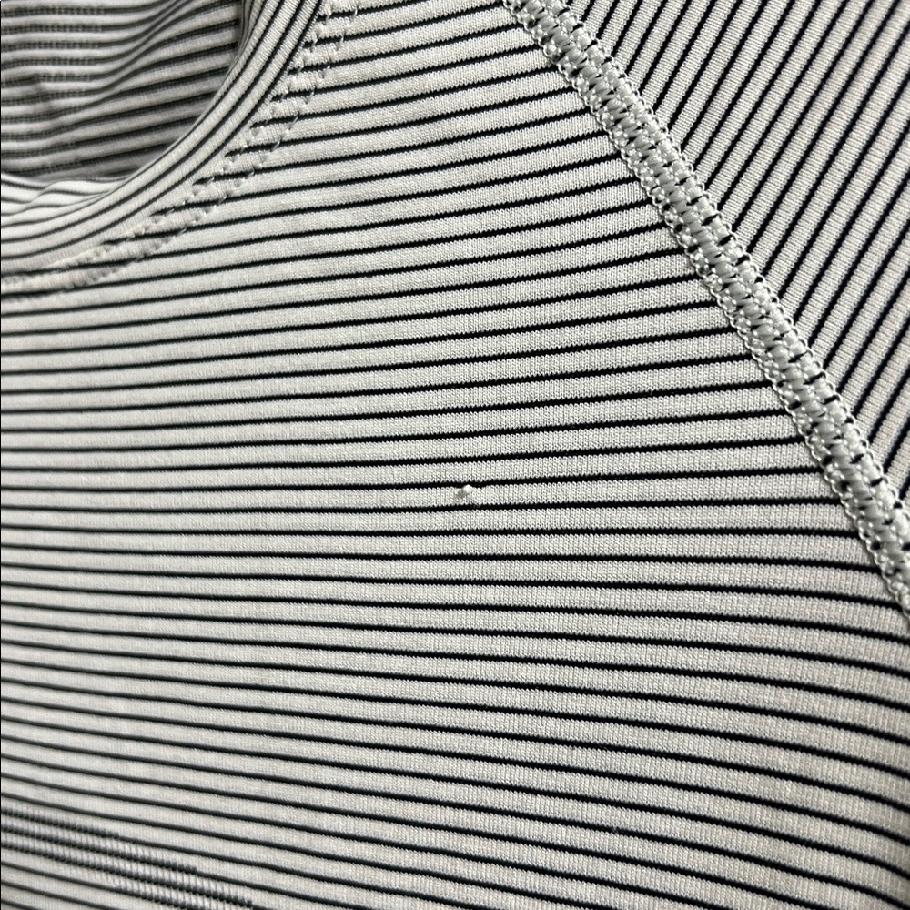 Lululemon Swiftly tech short sleeve shirt size 2 Black and White Striped Top - Picture 5 of 9